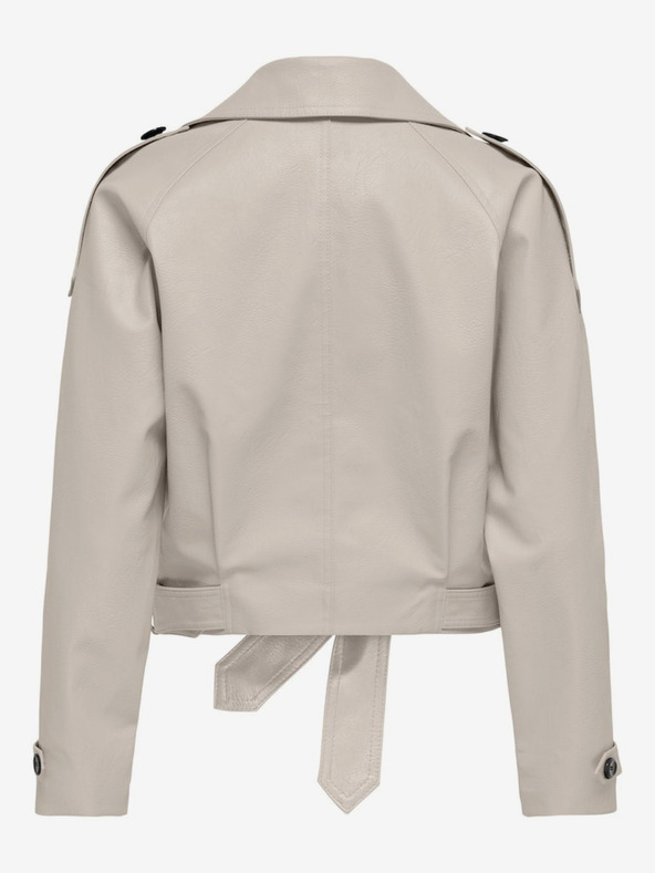 ONLY Jachetă de piele pentru femei crem ONLY Vera