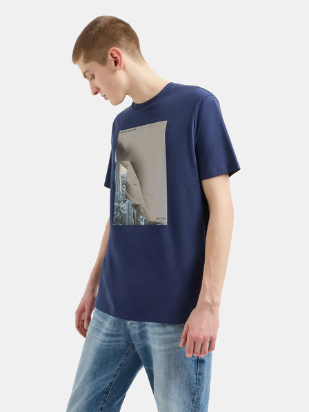 Armani Exchange Tricou Armani Exchange albastru închis pentru bărbați