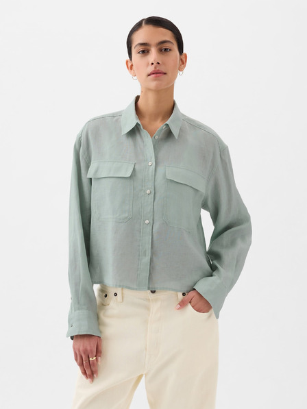 GAP Cămașă din in crop GAP