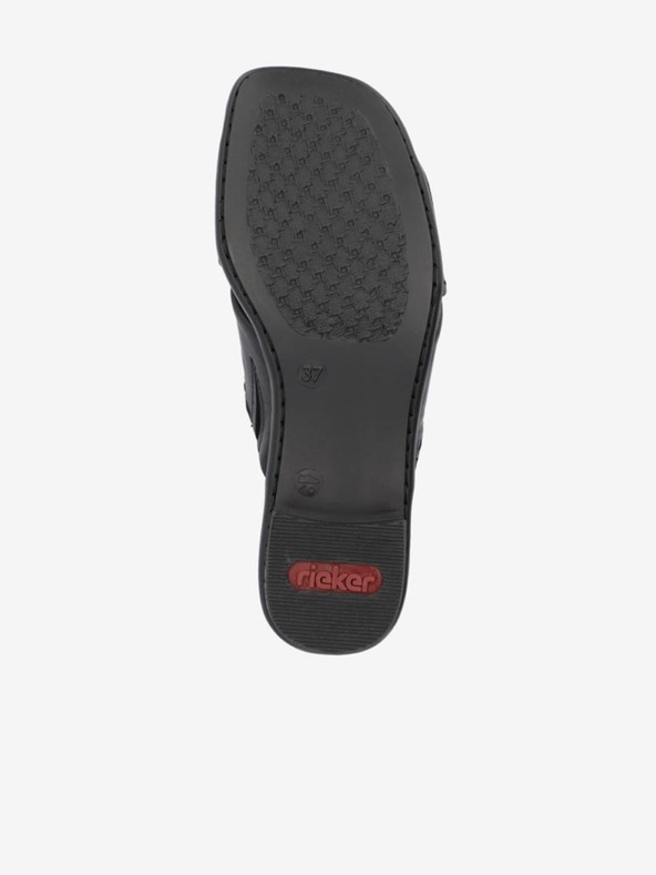 Rieker Papuci din piele negri pentru femei Rieker
