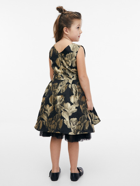 Orsay Rochie cu model floral auriu și negru pentru fete ORSAY
