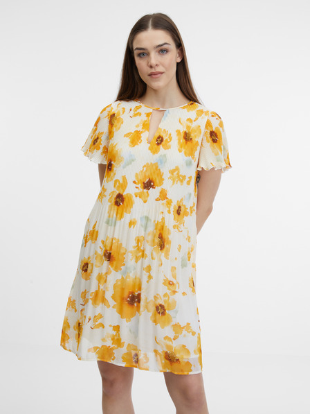 Orsay Rochie florală galbenă și bej pentru femei ORSAY