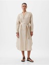 GAP Rochie cămașă midi din amestec de in GAP