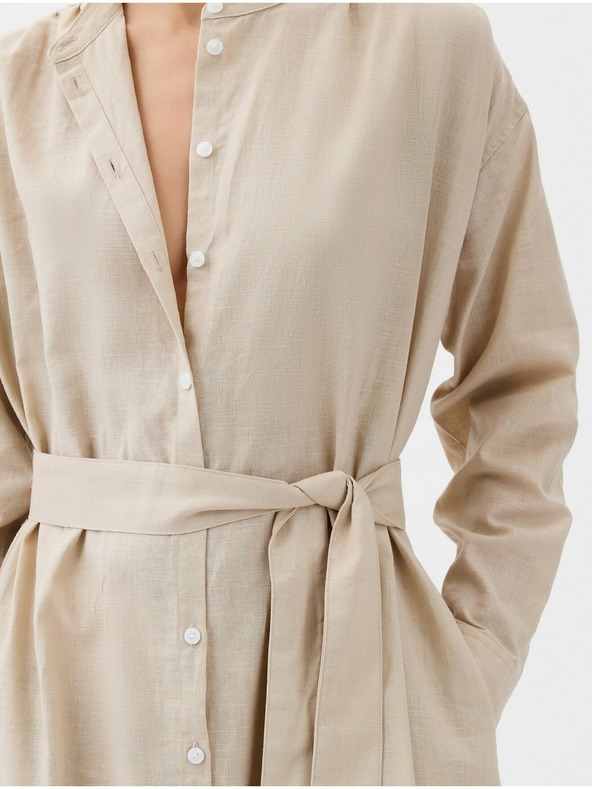 GAP Rochie cămașă midi din amestec de in GAP