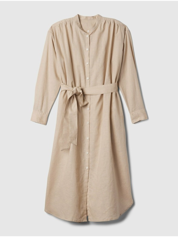 GAP Rochie cămașă midi din amestec de in GAP