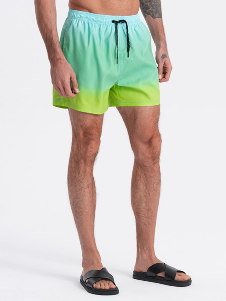 Ombre Clothing Pantaloni scurți de baie turcoaz pentru bărbați cu efect ombre Ombre Clothing V19 OM-SRBS-0125