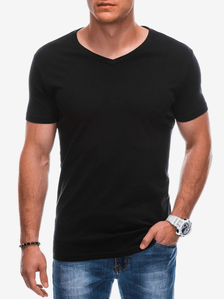 Edoti Tricou de bază negru pentru bărbați Edoti