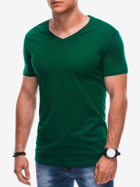Edoti Tricou de bază verde pentru bărbați Edoti