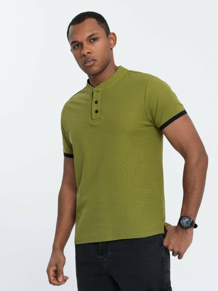 Ombre Clothing Tricou polo verde deschis pentru bărbați Ombre Clothing