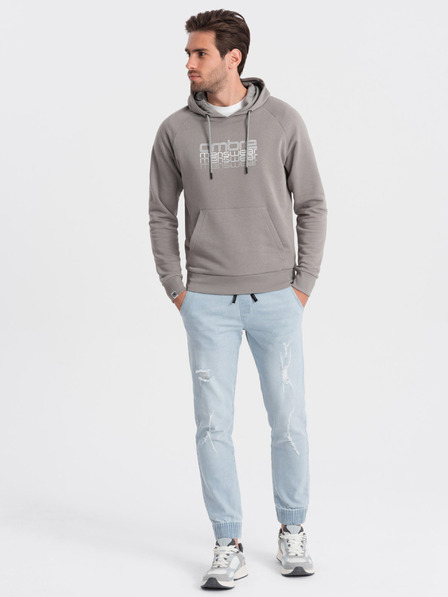 Ombre Clothing Blugi rupți albastru deschis pentru bărbați Ombre Clothing