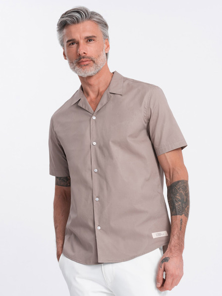 Ombre Clothing Cămașă cu mânecă scurtă Ombre pentru bărbați, maro Îmbrăcăminte