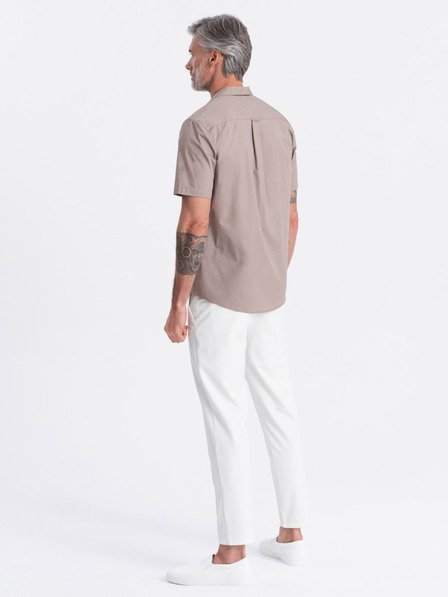 Ombre Clothing Cămașă cu mânecă scurtă Ombre pentru bărbați, maro Îmbrăcăminte