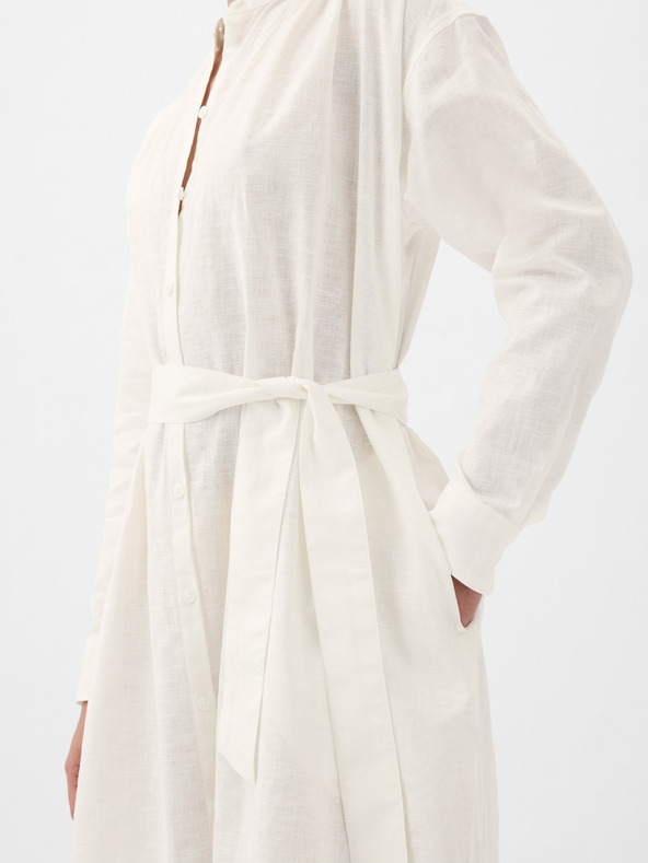 GAP Rochie cămașă maxi din amestec de in GAP