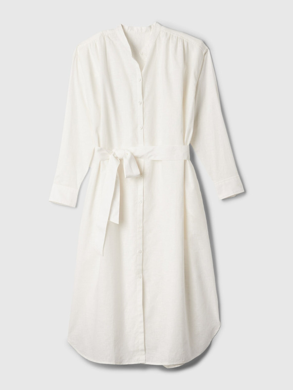 GAP Rochie cămașă maxi din amestec de in GAP