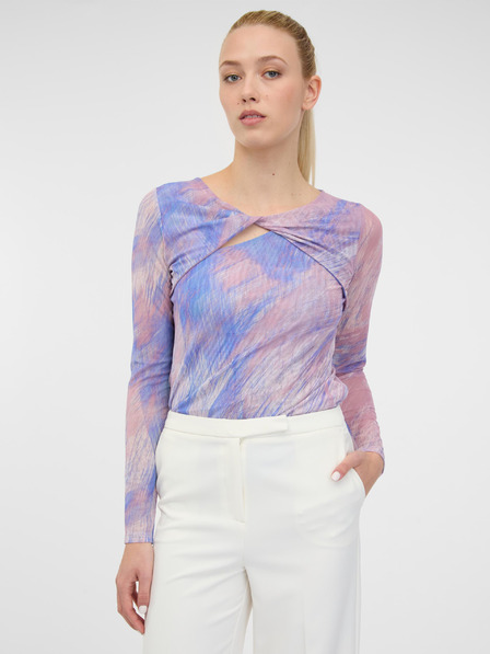 Orsay Tricou cu mânecă lungă roz deschis cu model pentru femei ORSAY