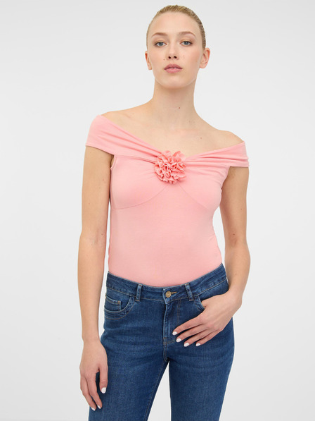 Orsay Tricou roz deschis cu mânecă scurtă pentru femei cu aplicații ORS