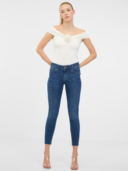 Orsay Tricou crem cu mâneci scurte pentru femei cu aplicații ORSAY