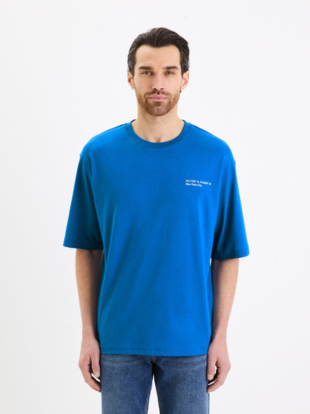 Celio Tricou albastru din bumbac Celio Gesympa