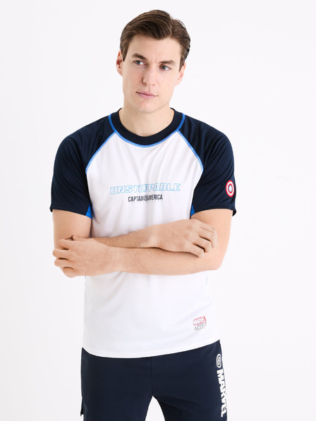 Celio Tricou sport alb pentru bărbați Celio Marvel Captain America