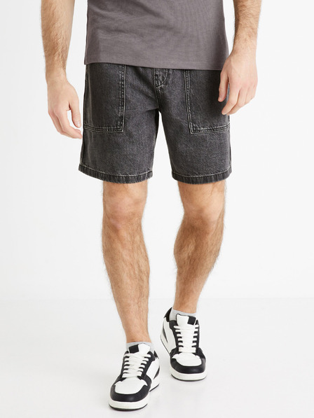 Celio Pantaloni scurți din denim negri pentru bărbați Celie Domalobm4