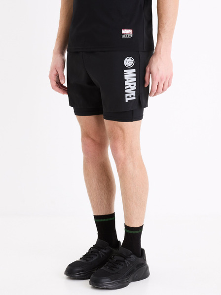 Celio Pantaloni scurți sport Celio Marvel Hulk negri