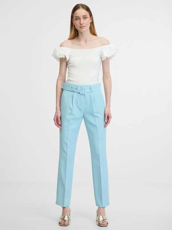 Orsay Pantaloni de culoare albastru deschis pentru femei ORSAY