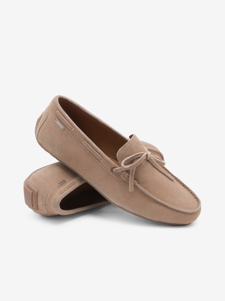 Ombre Clothing Mocasini din piele bej pentru bărbați cu talpă de șofer Ombre Clothing