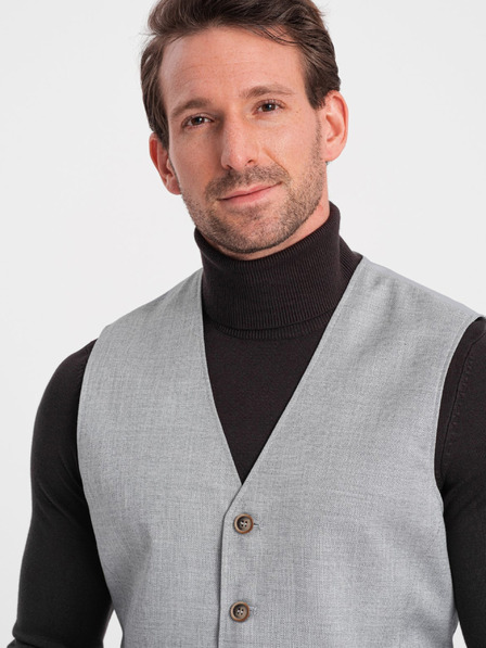 Ombre Clothing Vesta jacquard gri deschis pentru bărbați Ombre Clothing