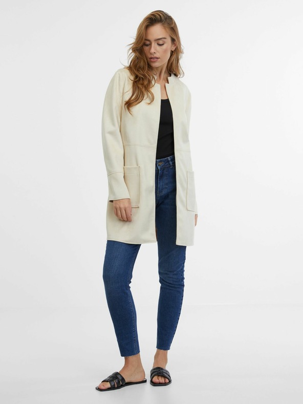 Orsay Geacă din piele bej pentru femei ORSAY