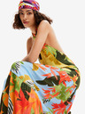 Desigual Rochie de plajă galbenă cu flori pentru femei Maxi Desigual Tropi