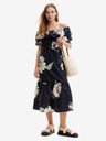 Desigual Rochie midi neagră cu flori pentru femei Desigual Georgeo