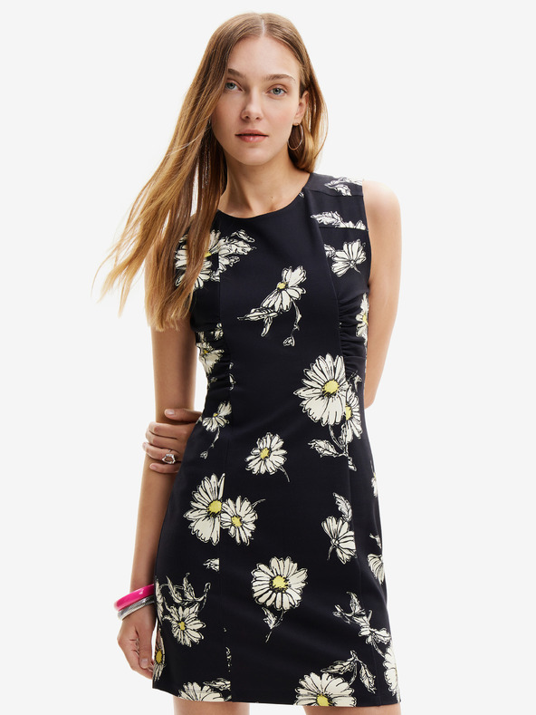 Desigual Desigual Lorean negru rochie cu flori pentru femei