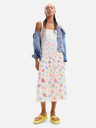 Desigual Rochie midi florală albă pentru femei Desigual Vancouver
