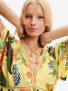 Desigual Galben Femeii Floral Beach rochie Desigual Top Tropical Party