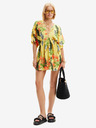 Desigual Galben Femeii Floral Beach rochie Desigual Top Tropical Party