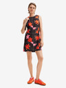 Desigual Rochie mini florală roșie și neagră pentru femei Desigual Houston