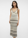 Vero Moda Rochie midi cu dungi negre și crem pentru femei Vero Moda Minou