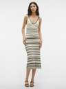 Vero Moda Rochie midi cu dungi negre și crem pentru femei Vero Moda Minou