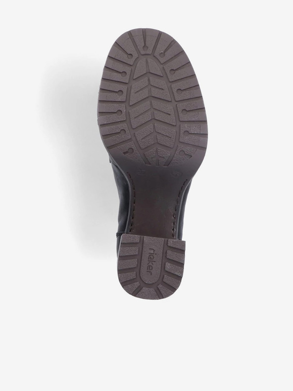 Rieker Mocasini negri cu toc din piele pentru femei Rieker