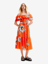 Desigual Rochie midi florală portocalie pentru femei Desigual Georgeo