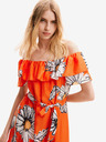 Desigual Rochie midi florală portocalie pentru femei Desigual Georgeo