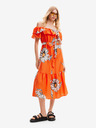 Desigual Rochie midi florală portocalie pentru femei Desigual Georgeo