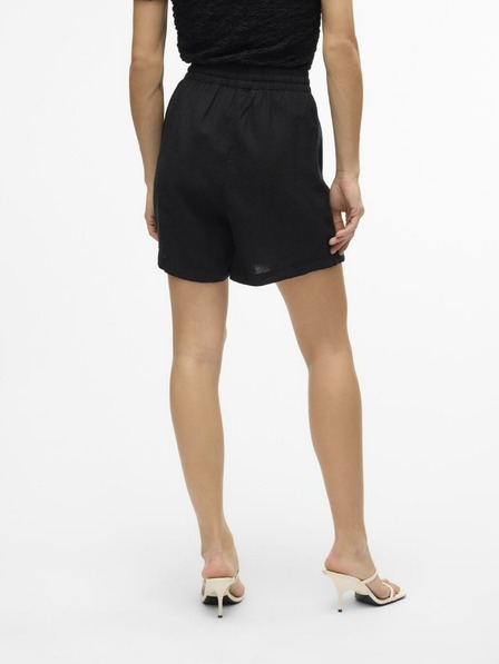 Vero Moda Pantaloni scurți negri din in pentru femei Vero Moda Linn