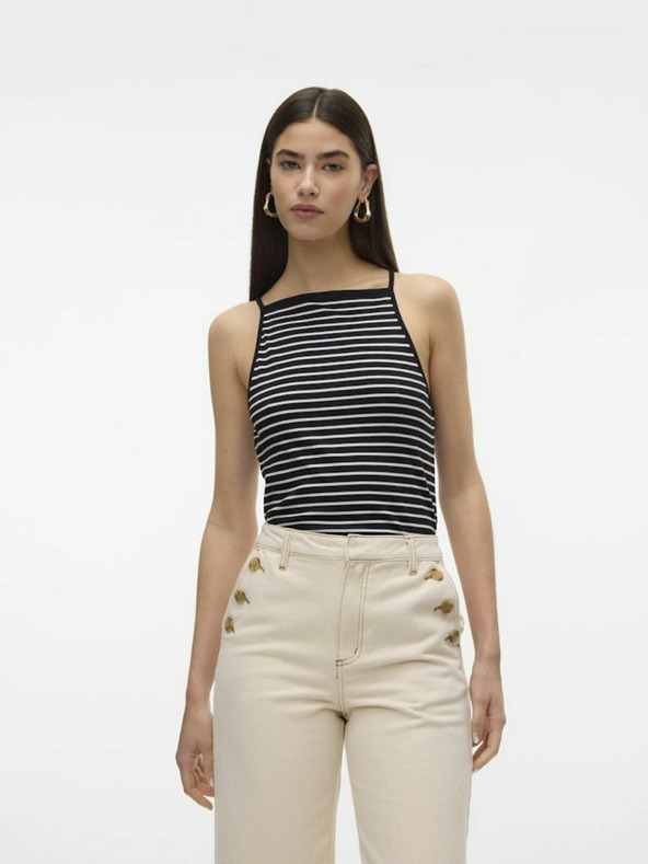 AWARE by VERO MODA Tricou negru cu dungi pentru femei AWARE by VERO MODA Wett