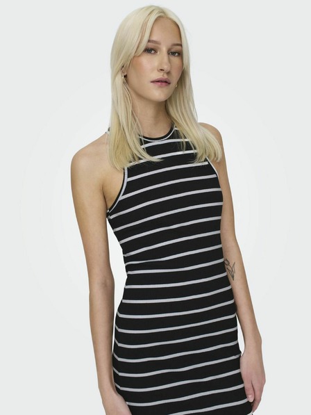 ONLY Rochie midi neagră cu dungi pentru femei ONLY Belfast