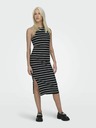 ONLY Rochie midi neagră cu dungi pentru femei ONLY Belfast