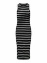 ONLY Rochie midi neagră cu dungi pentru femei ONLY Belfast