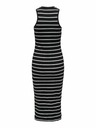 ONLY Rochie midi neagră cu dungi pentru femei ONLY Belfast