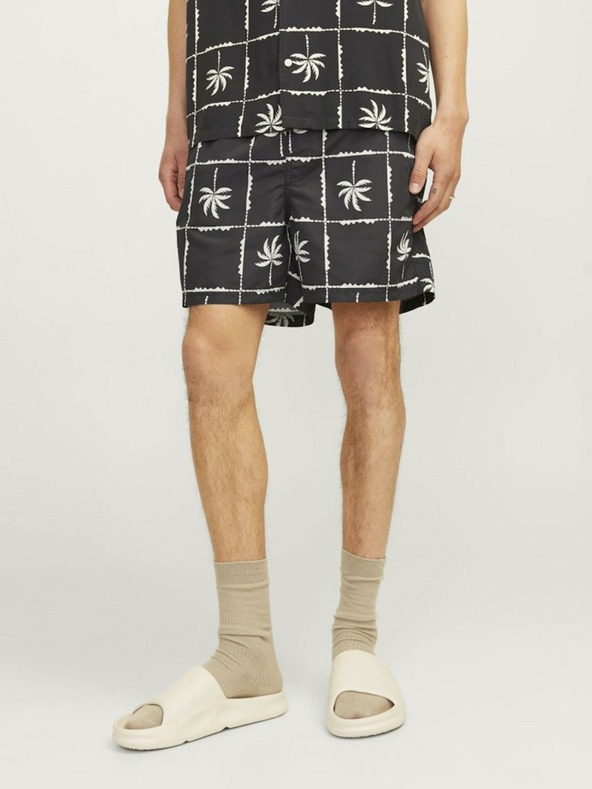 Jack & Jones Costume de baie cu model negru pentru bărbați Jack & Jones Fiji