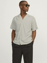 Jack & Jones Cămașă bej cu mânecă scurtă pentru bărbați Jack & Jones Aaron